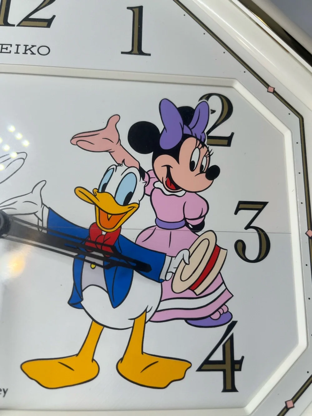 Seiko Disney Time Mickey Friends Musical Wall Clock QFW103W Japan Rare Minnie